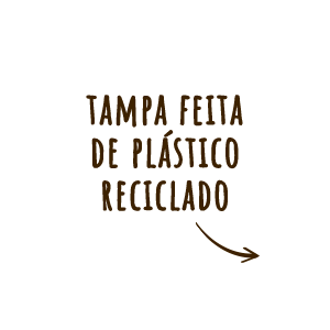 Tampa feita de plástico reciclado